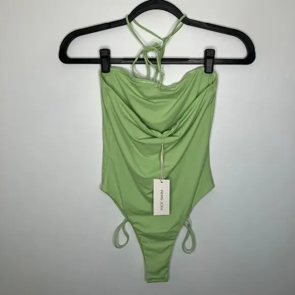 NWT RIOT SWIM Luna One Piece Midori Green Medium One Pieces